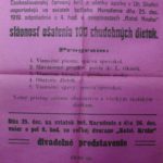Plagát – slávnosť ošatenia 100 chudobných dietok, 1919