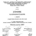 Ocenenie Miestne noviny, 2007