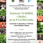 Putovanie skalickou históriou – TJ Sokol Skalica, 13.12.2018 – pozvánka