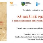 Prezentácia publikácií v Univrzitnej knižnici v Bratislave – pozvánka, 6.3.2019
