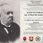 Jozef Podhradský – 200. výročie narodenia, 23.4.2023