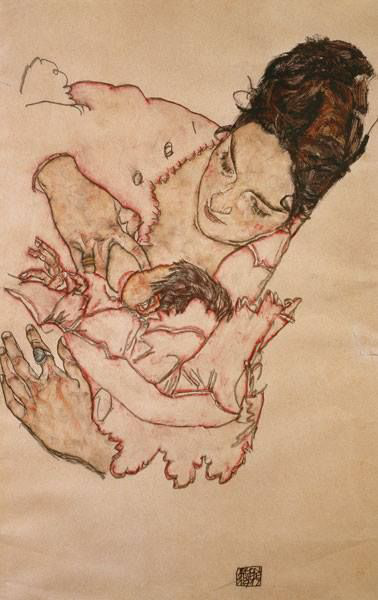 Egon Schiele: Kojaca Štefánia (Stephanie Grünwald), 1917, súkromná zbierka